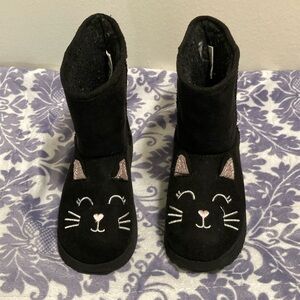 Little kid black cat ankle boots